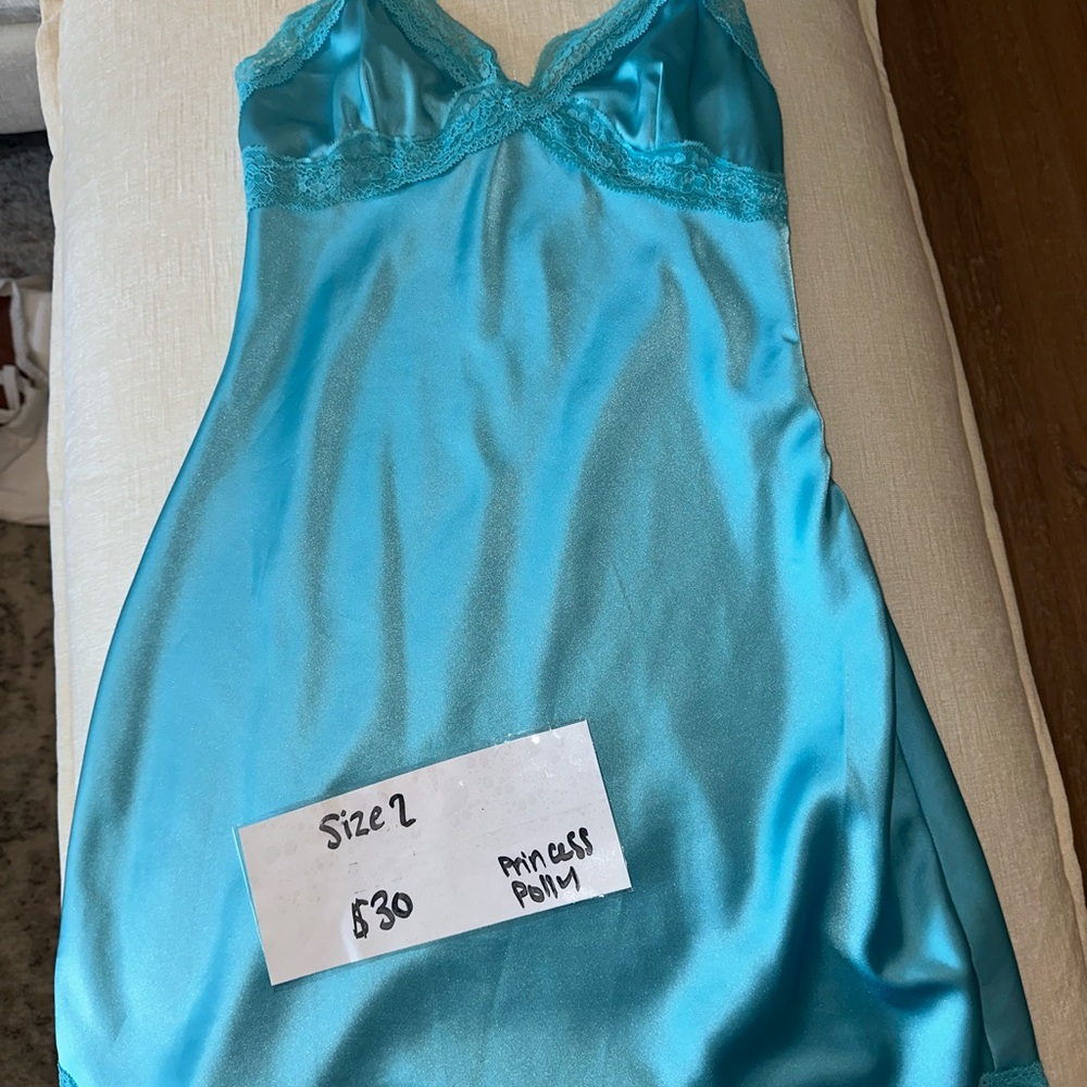 Princess Polly Blue Lace Trim Chemise